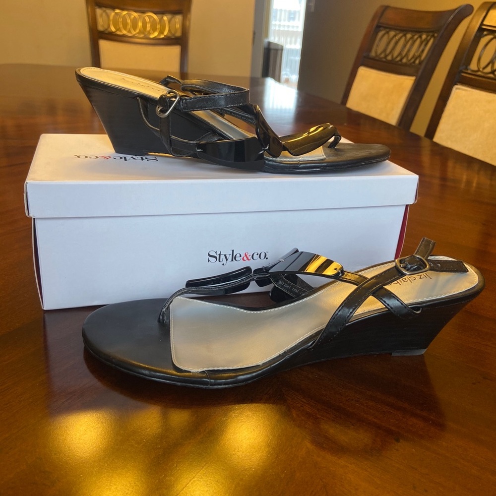 Style & Co Black Wedges